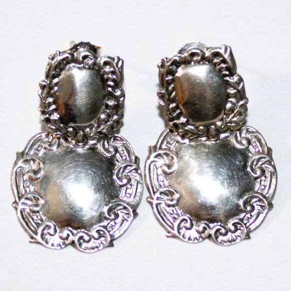 Sterling Silver Abstract Silverware Earrings - Picture 1 of 5